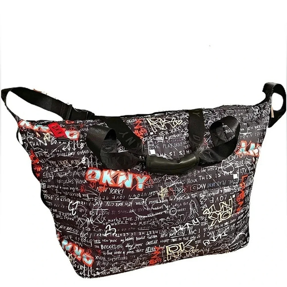 DKNY Graffiti Print Weekender Overnight Duffel Bag - Picture 1 of 5
